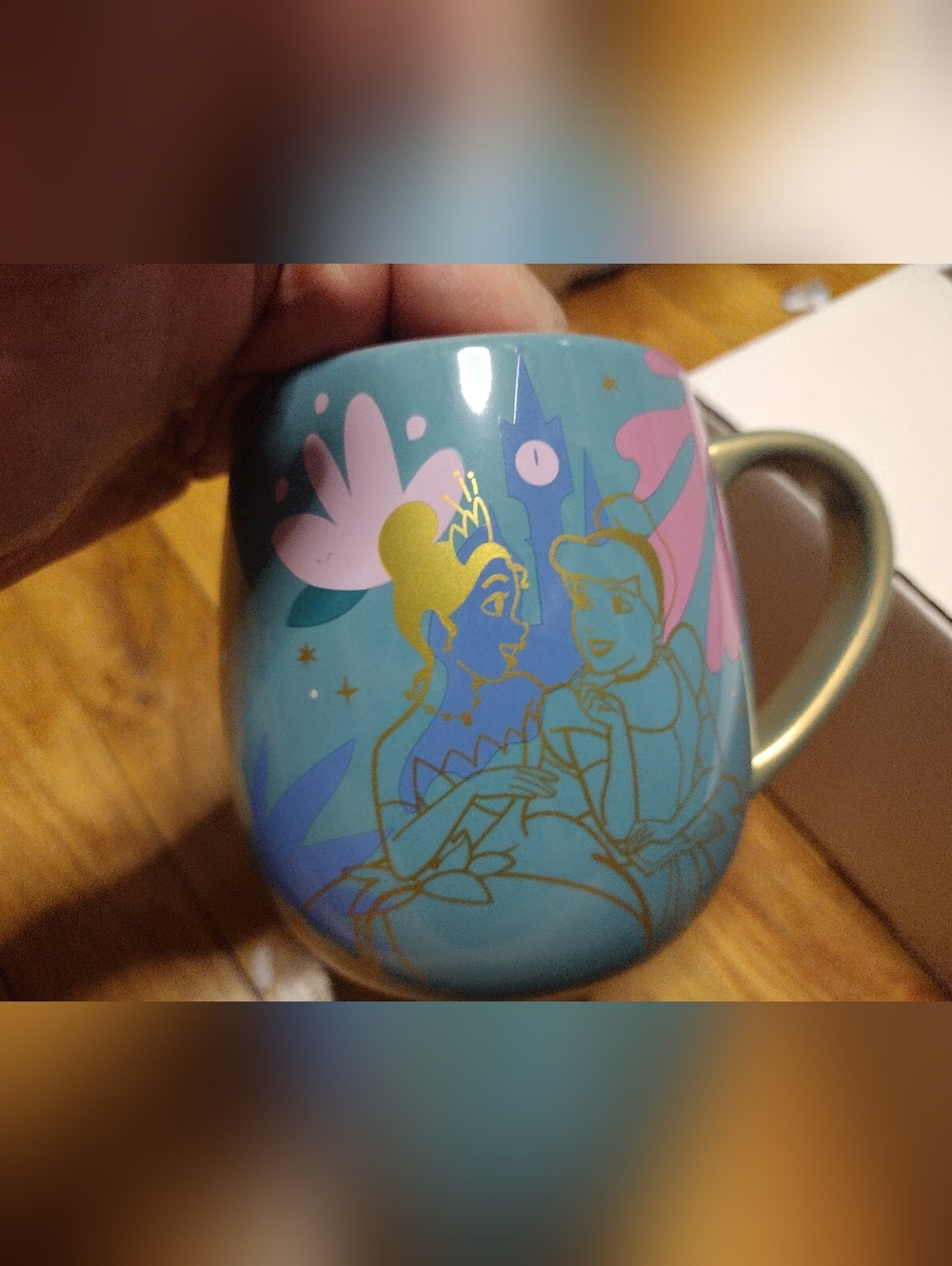Disney Parks Princess Ceramic Mug with Pink & Gold Accents